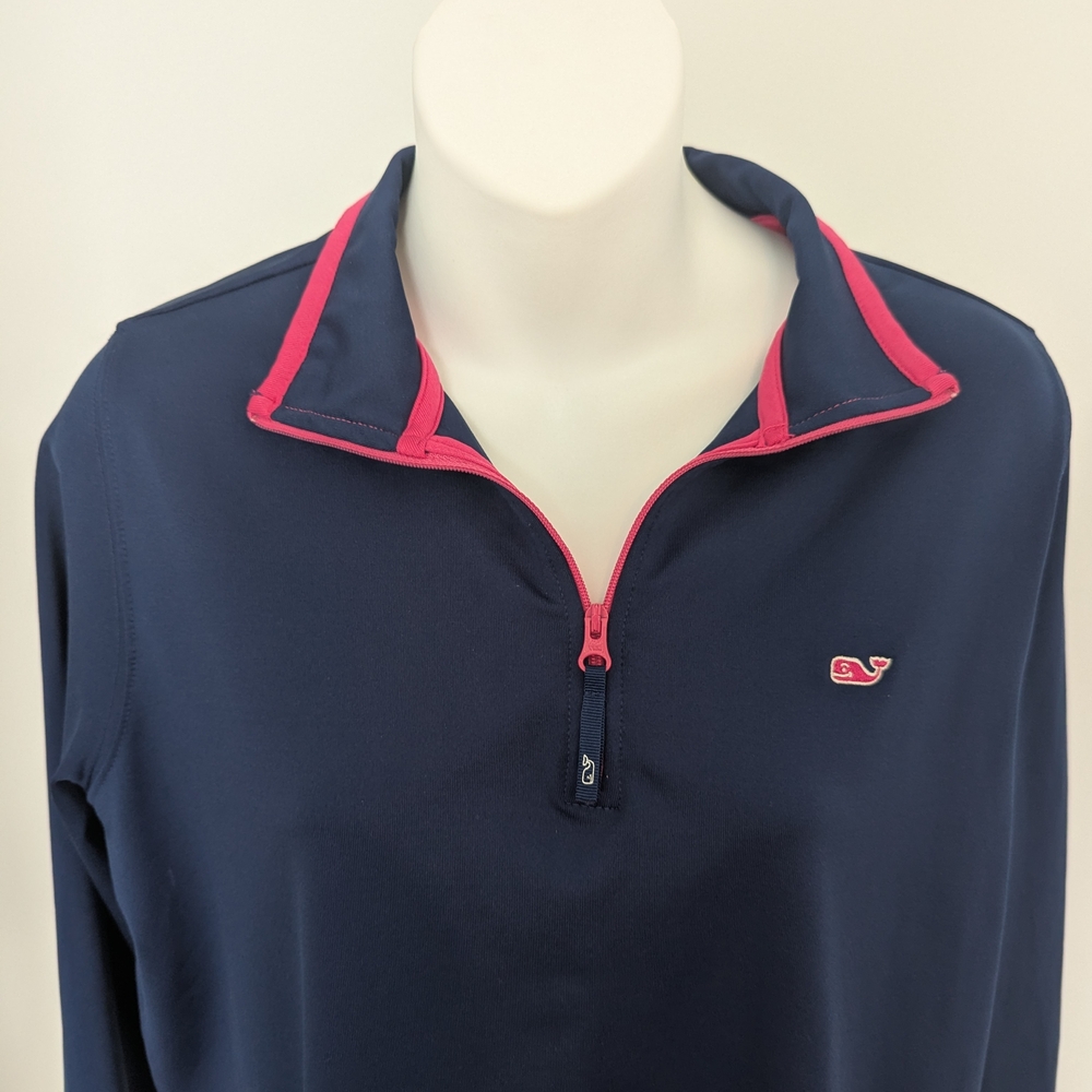 Vineyard Vines Performance Navy Pullover With Red… - image 6